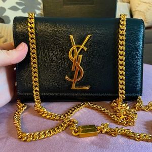 YSL Kate in Grain de Poudre Crossbody.